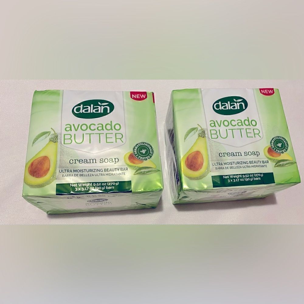 💥Pack of 6 🎉2 Pack Dalan Avocado 🥑 Butter Cream Bar Soap 🎊